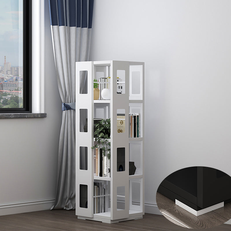 Open Back Bookshelf Modern Metal Geometric Rotatable Bookcase