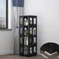 Open Back Bookshelf Modern Metal Geometric Rotatable Bookcase