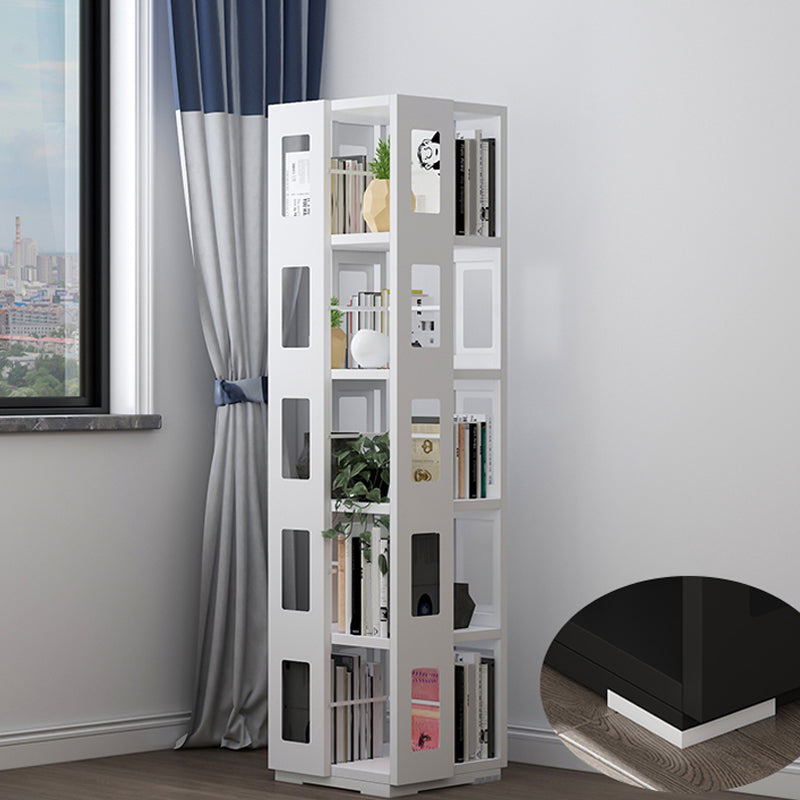 Open Back Bookshelf Modern Metal Geometric Rotatable Bookcase
