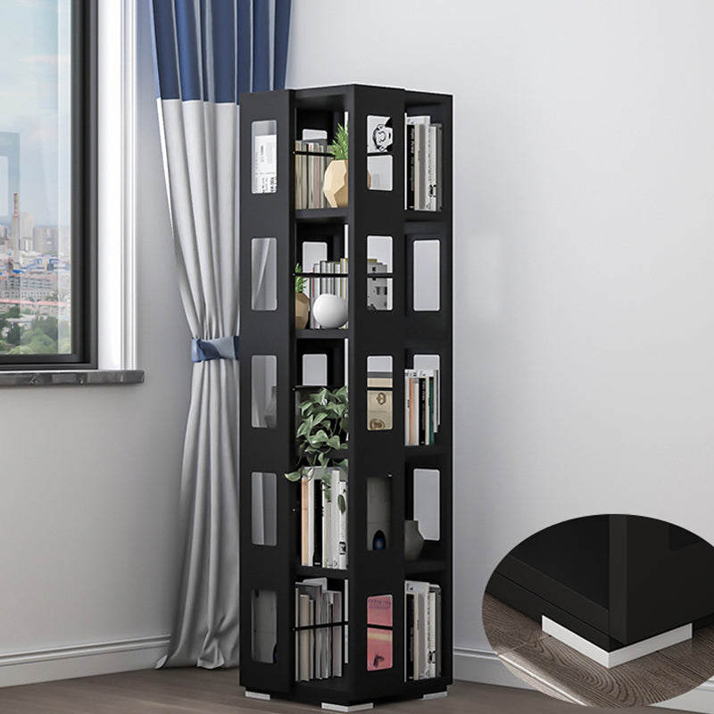 Open Back Bookshelf Modern Metal Geometric Rotatable Bookcase