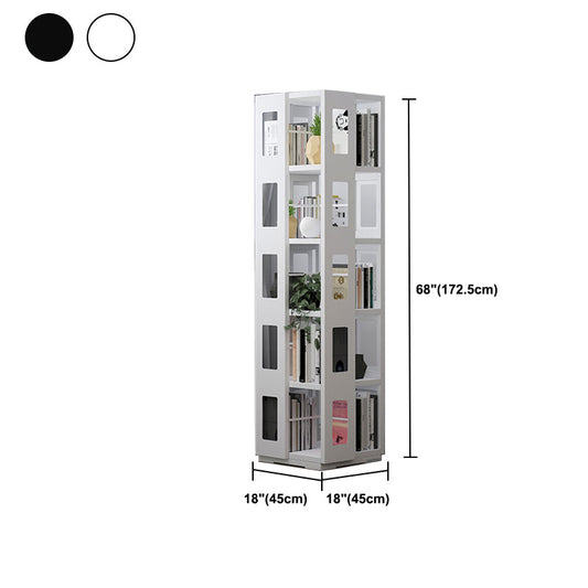 オープンバックブックシェルフモダンメタル幾何学的な回転可能な本棚
