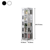 Open Back Bookshelf Modern Metal Geometric Rotatable Bookcase