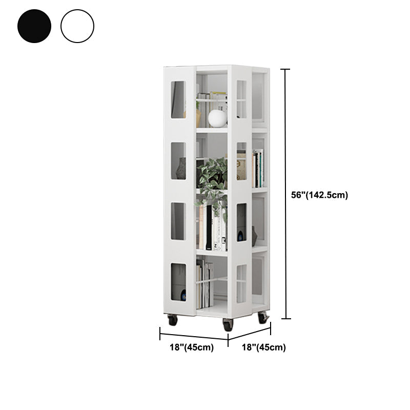 Open Back Bookshelf Modern Metal Geometric Rotatable Bookcase