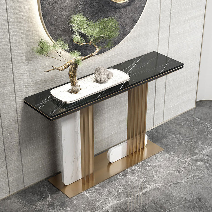 33.46 "Mesa de consola de piedra rectángulo de scratch Resistan Accent Table