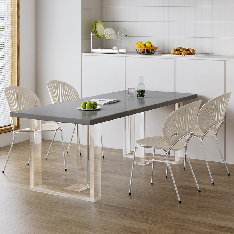 Moderner Rechteck Esstisch Massiv Holz Schlitten Basis fester Esstisch