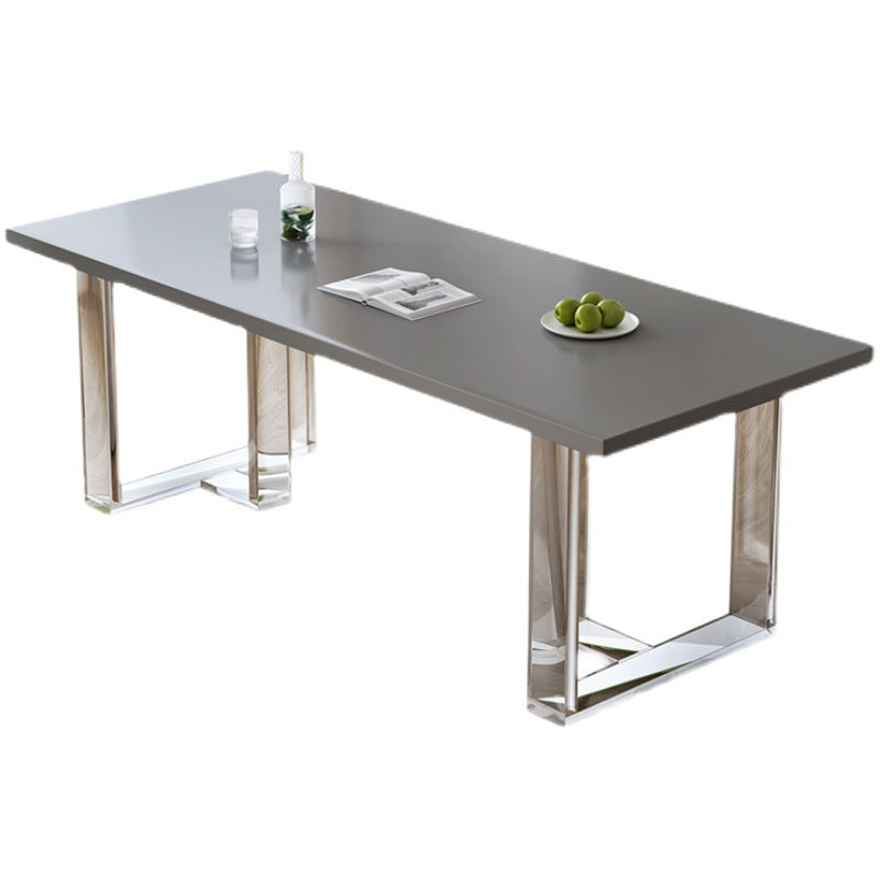 Moderner Rechteck Esstisch Massiv Holz Schlitten Basis fester Esstisch