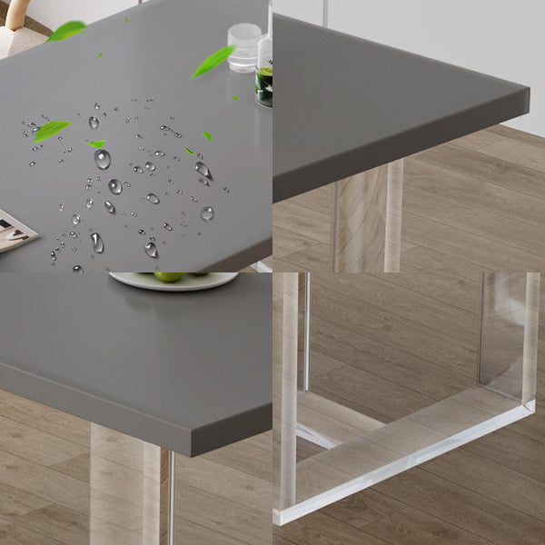 Moderner Rechteck Esstisch Massiv Holz Schlitten Basis fester Esstisch