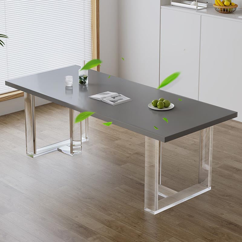 Moderner Rechteck Esstisch Massiv Holz Schlitten Basis fester Esstisch