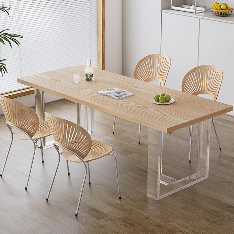 Moderner Rechteck Esstisch Massiv Holz Schlitten Basis fester Esstisch