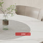 Solid Wood Pedestal Dining Table Oval Stone Top Dining Table in White