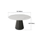 Solid Wood Pedestal Dining Table Oval Stone Top Dining Table in White