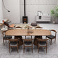 Contemporary Dining Table Pine Solid Wood Dining Table with Double Pedestal