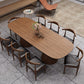 Contemporary Dining Table Pine Solid Wood Dining Table with Double Pedestal