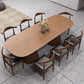 Contemporary Dining Table Pine Solid Wood Dining Table with Double Pedestal