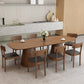 Contemporary Dining Table Pine Solid Wood Dining Table with Double Pedestal