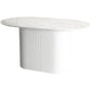 Oval Sintered Stone Dining Table Modern Home Dining Table with Wood Pedestal Base
