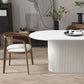Oval Sintered Stone Dining Table Modern Home Dining Table with Wood Pedestal Base