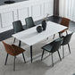 Industrial Rectangle Stone Table Standard Height Kitchen Room Table with 4 Legs