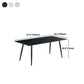 Industrial Rectangle Stone Table Standard Height Kitchen Room Table with 4 Legs