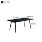 Industrial Rectangle Stone Table Standard Height Kitchen Room Table with 4 Legs