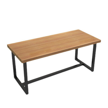 Black Metal Trestle Counter Table Industrial Rectangle Solid Wood Top Table Without Chairs Clearhalo 'Dining Tables & Seating' 'Dining Tables' 'dining_table' 'furn' 'furn_dining_table' 'Furniture' 'Kitchen & Dining Furniture' 5579988
