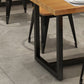Black Metal Trestle Counter Table Industrial Rectangle Solid Wood Top Table Clearhalo 'Dining Tables & Seating' 'Dining Tables' 'dining_table' 'furn' 'furn_dining_table' 'Furniture' 'Kitchen & Dining Furniture' 5579990