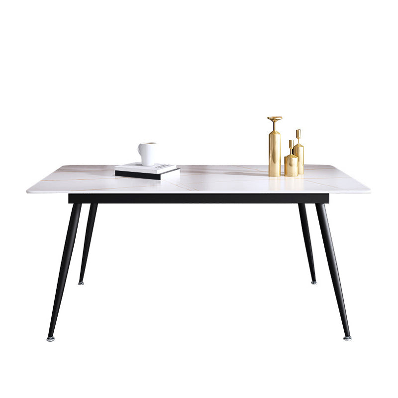 Industrieller Rechteckstein Tisch Standardhöhe Küchentisch mit 4 Beinen