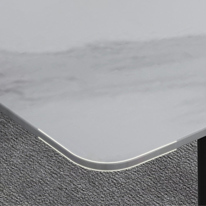 Industrieller Rechteckstein Tisch Standardhöhe Küchentisch mit 4 Beinen