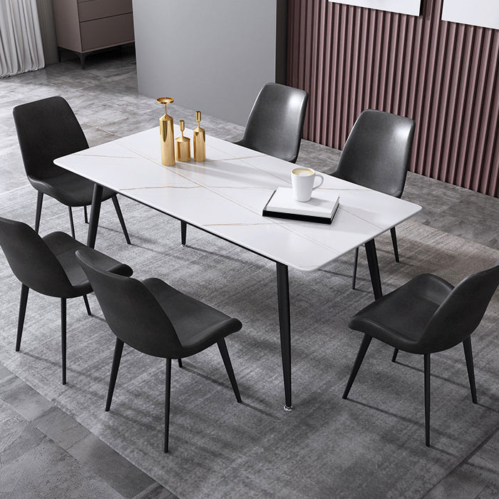 Industrieller Rechteckstein Tisch Standardhöhe Küchentisch mit 4 Beinen