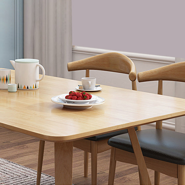 Table à manger en bois massif en caoutchouc table rectangle pour la cuisine à domicile