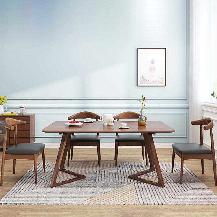 Table à manger en bois massif en caoutchouc table rectangle pour la cuisine à domicile