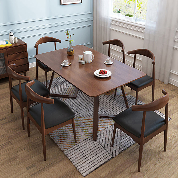 Table à manger en bois massif en caoutchouc table rectangle pour la cuisine à domicile