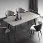 Gray Stone Top Table Rectangle Modern Dining Table with 4 Legs 59.1"L x 31.5"W x 29.5"H Without Chairs Clearhalo 'Dining Tables & Seating' 'Dining Tables' 'dining_table' 'furn' 'furn_dining_table' 'Furniture' 'Kitchen & Dining Furniture' 5580125