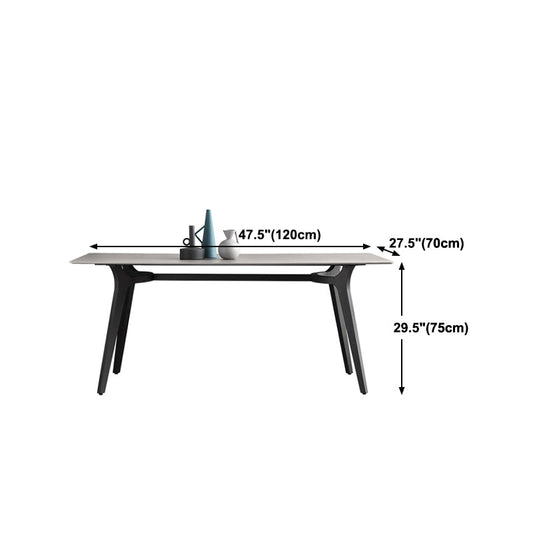 Gray Stone Top Table Rectangle Modern Dining Table with 4 Legs Clearhalo 'Dining Tables & Seating' 'Dining Tables' 'dining_table' 'furn' 'furn_dining_table' 'Furniture' 'Kitchen & Dining Furniture' 5580132