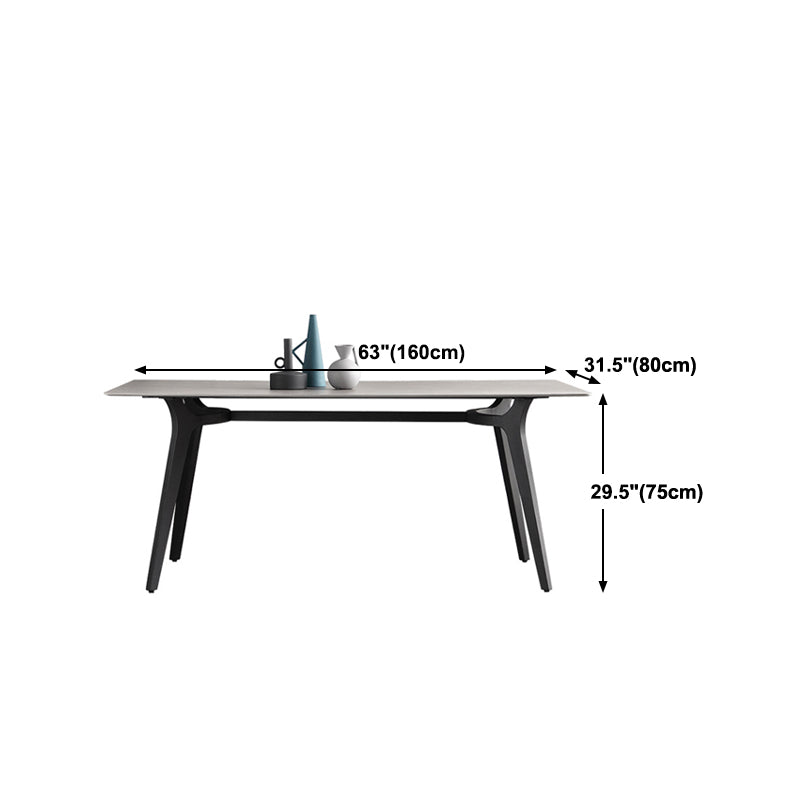 Gray Stone Top Table Rectangle Modern Dining Table with 4 Legs Clearhalo 'Dining Tables & Seating' 'Dining Tables' 'dining_table' 'furn' 'furn_dining_table' 'Furniture' 'Kitchen & Dining Furniture' 5580136