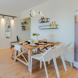 Modern Pine Wood Dining Table Rectangular Trestle Dining Table for Home Use