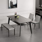 Stone Top Dining Table Contemporary Dining Table with 4 Wood Legs