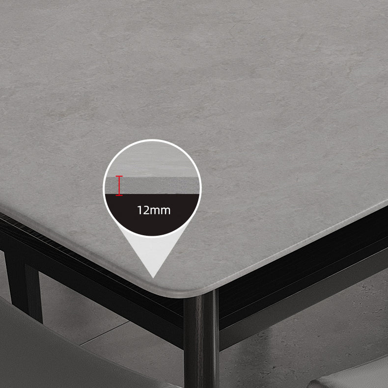 Stone Top Dining Table Contemporary Dining Table with 4 Wood Legs