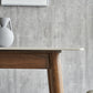 Stone Top Table Mid-Century Modern Dining Table with 4 Brown Wood Legs