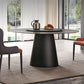 Black Stone Top Dining Table Contemporary Dining Table with Pedestal Base