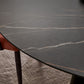 Black Stone Top Dining Table Contemporary Dining Table with Pedestal Base