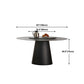 Black Stone Top Dining Table Contemporary Dining Table with Pedestal Base