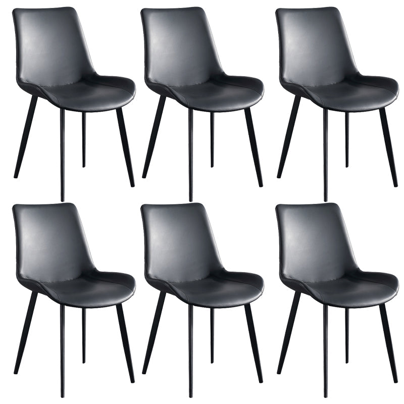 Faux Leather Upholstered Dining Chairs Modern Armless Home Side Chair