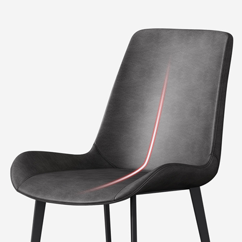 Faux Leather Upholstered Dining Chairs Modern Armless Home Side Chair