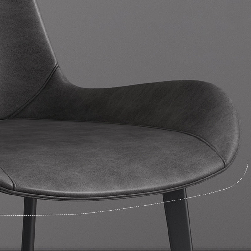 Faux Leather Upholstered Dining Chairs Modern Armless Home Side Chair