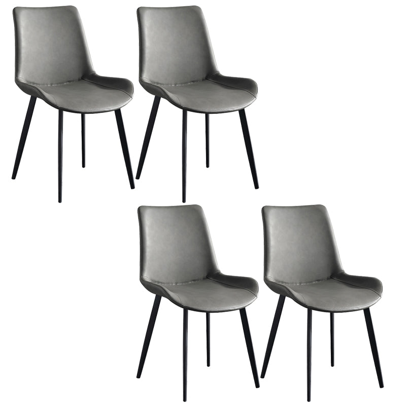 Faux Leather Upholstered Dining Chairs Modern Armless Home Side Chair