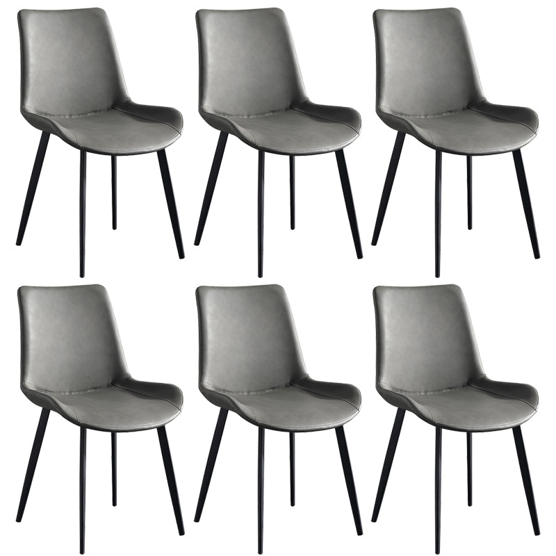 Faux Leather Upholstered Dining Chairs Modern Armless Home Side Chair