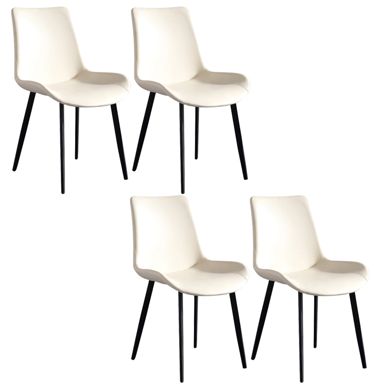 Faux Leather Upholstered Dining Chairs Modern Armless Home Side Chair