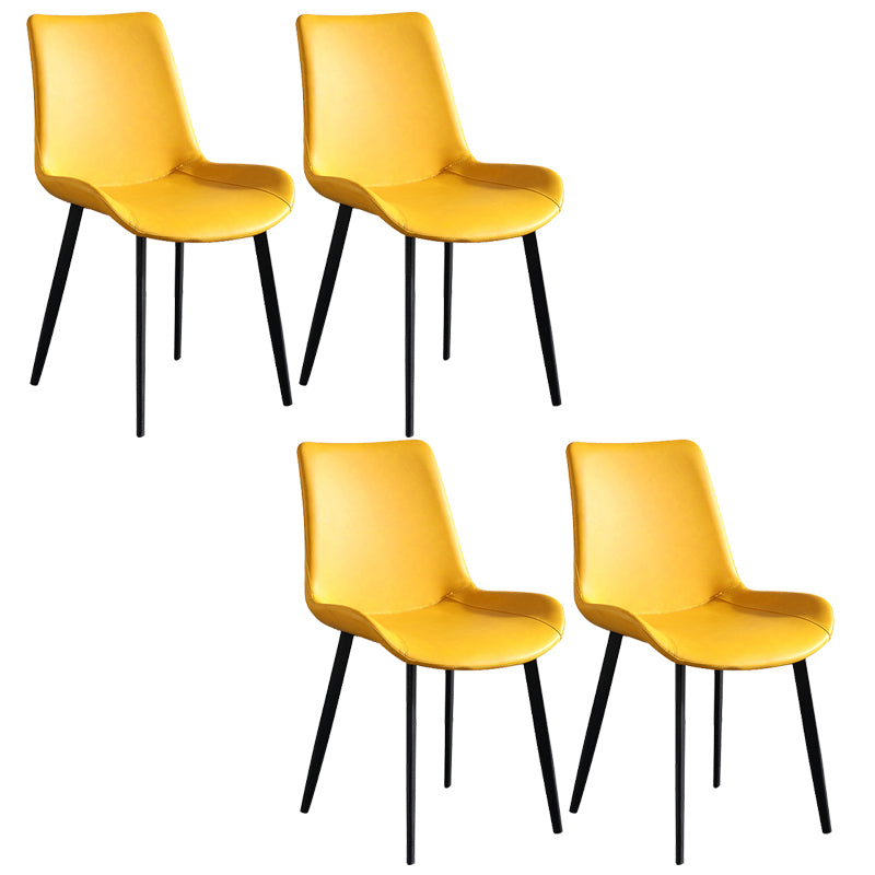 Faux Leather Upholstered Dining Chairs Modern Armless Home Side Chair