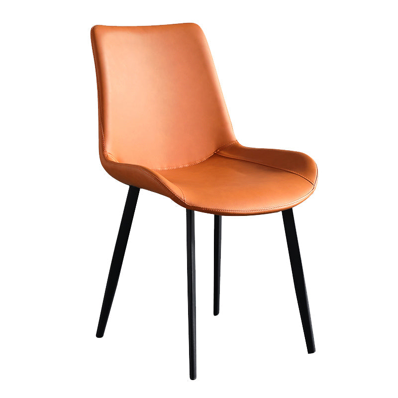Faux Leather Upholstered Dining Chairs Modern Armless Home Side Chair